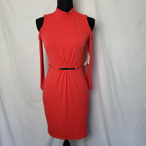 Jessica Simpson Cut Out Shoulder Sheath Dress Size 2 - Picture 4 of 16